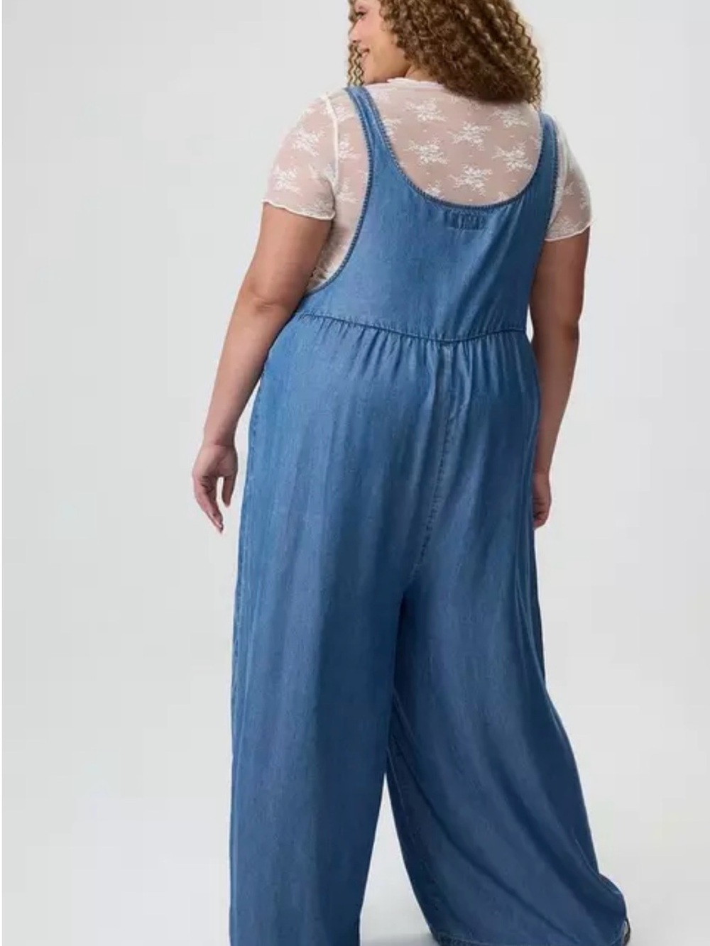NWOT TORRID Wide-Leg Lightweight Denim Overall SIZE 3 - Picture 4 of 5
